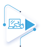 Blue triangle icon coffee spilling on laptop