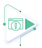 Green triangle icon computer page error