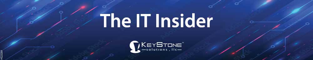KeyStone IT Insider Newsletter with blue and pink circuit background