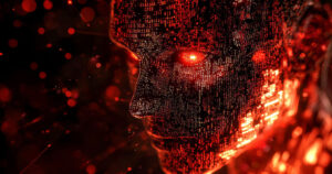 Red digital face