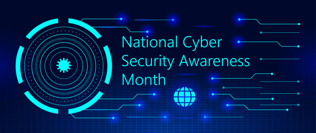National Cyber Security Awareness Month Blue Background